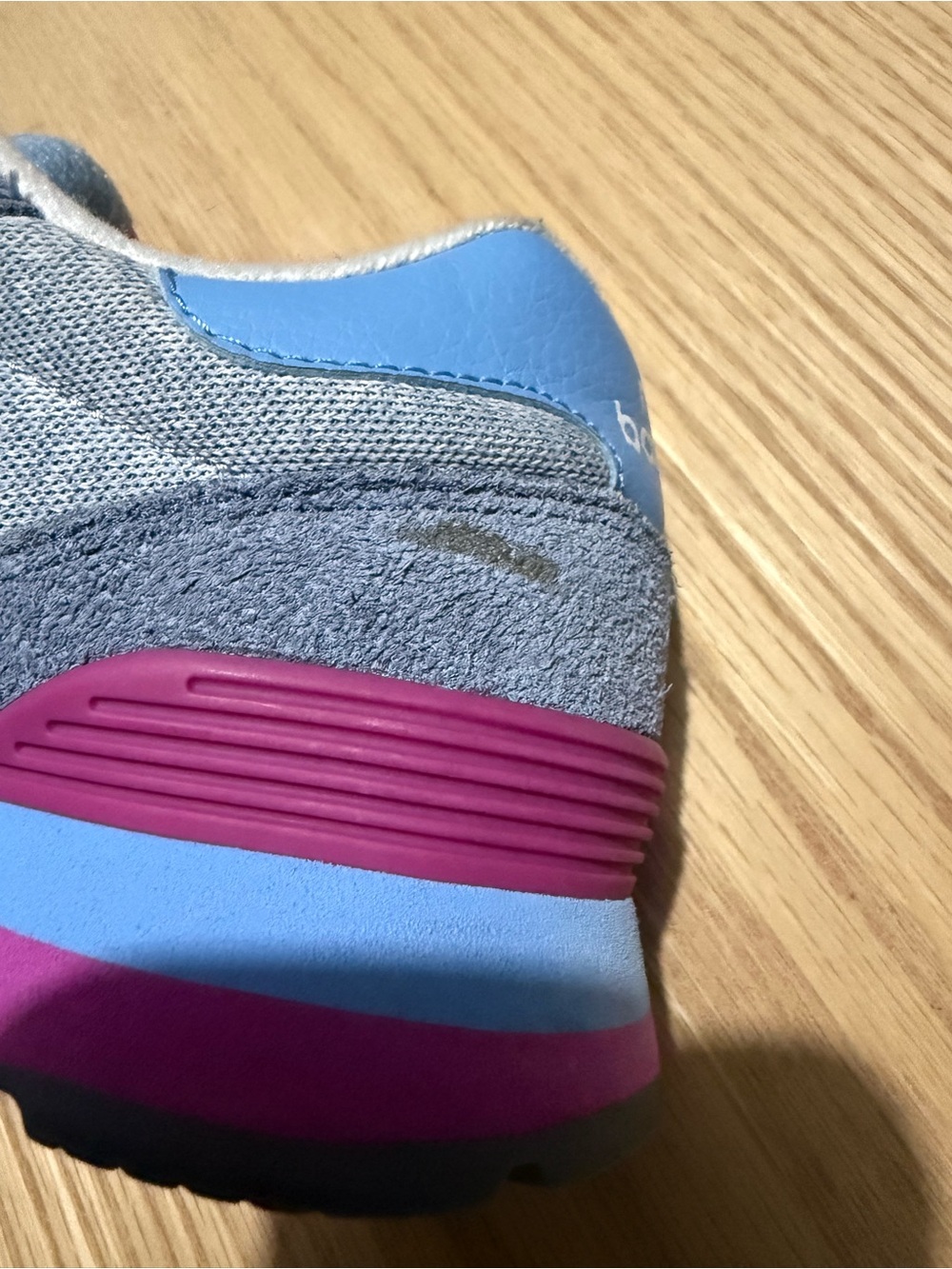 New Balance Women's Gray Sneakers with Pink and Light Blue Accents - Picture 8 of 9
